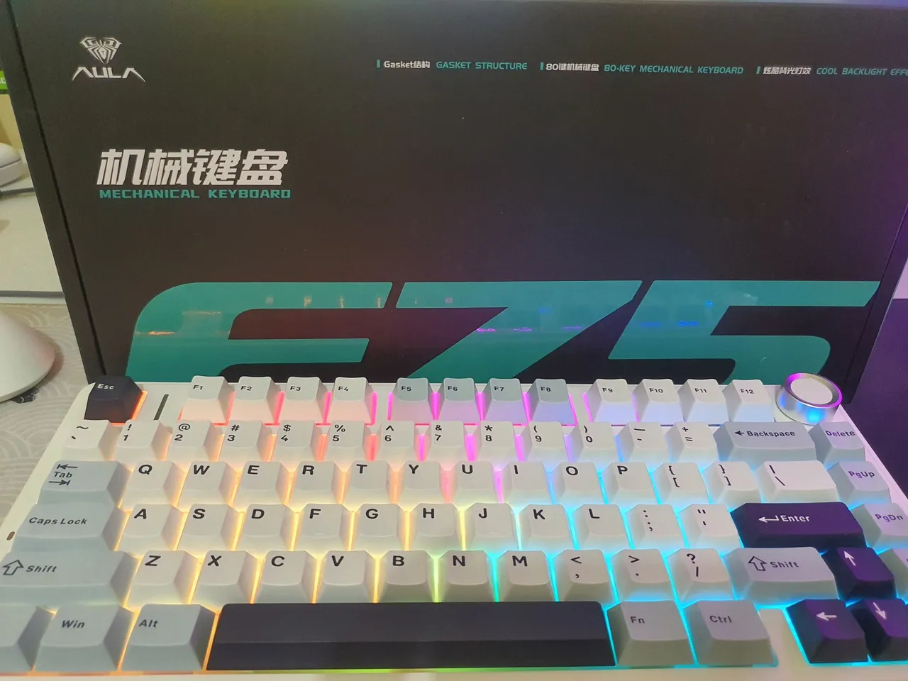 Teclado Mecânico Epomaker X Aula F75 RGB Sem Fio/Bluetooth, PC