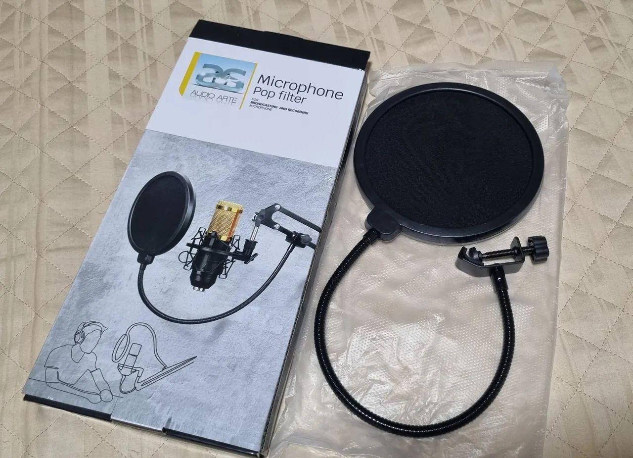 Filtro Pop Filter Dupla Camada Para Microfones Estúdio Gravação Qualidade  - Foto 3