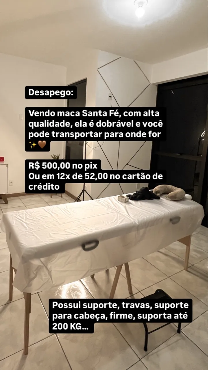 Maca Santa Fé Dobrável com Suporte para 200KG