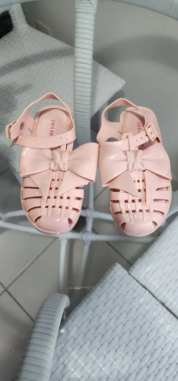 Sandália Mini Melissa Rosa Laço