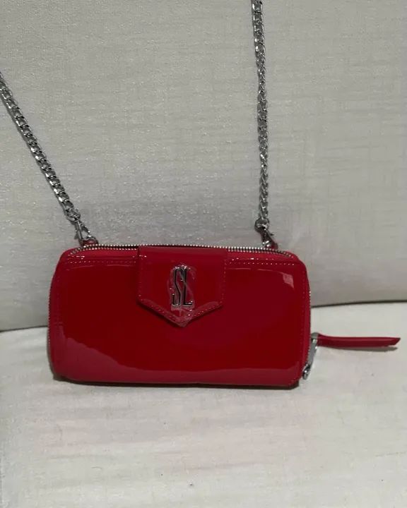 Bolsa de Ombro Vermelha  Verniz Santa Lolla nova 