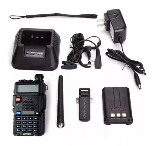 Rádio Comunicador HT Dual Band UHF VHF UV-5R com FM Fone de Ouvido PTT - Foto 3