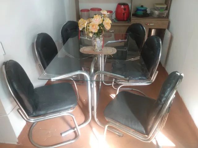 Mesa  de Jantar  com Tampo Vidro - Foto 2