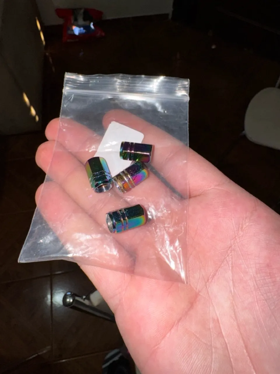 Tampas Válvulas Pneus Iridescentes - Moto