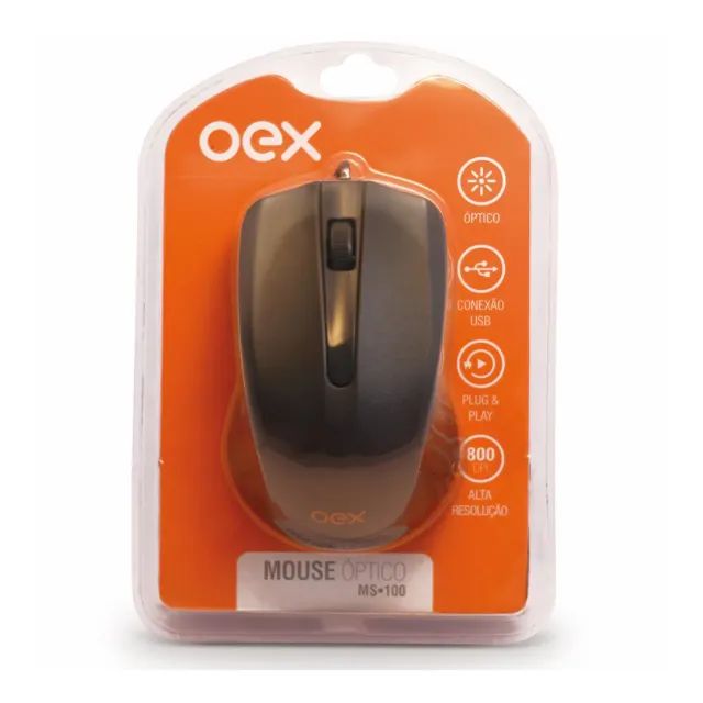 Mouse Com Fio USB Essential Óptico MS100 Preto - Oex - Foto 3