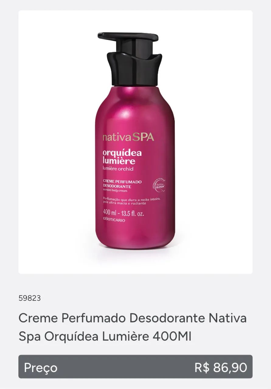 Vendo loção hidratante nativa spa