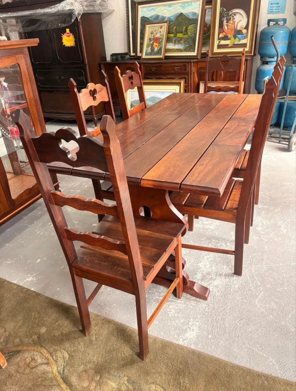 Mesa de Madeira com 6 cadeira de qualidade - Foto 3