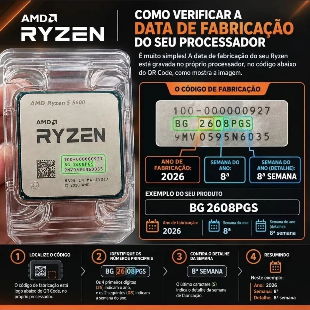 Processador ryzen 5600 NOVO - Foto 3