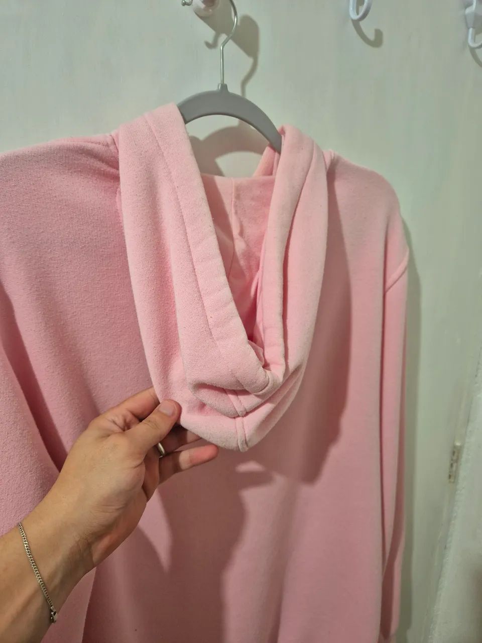 Blusa Moletom Rosa Overcome Canguru Forrada - Foto 2