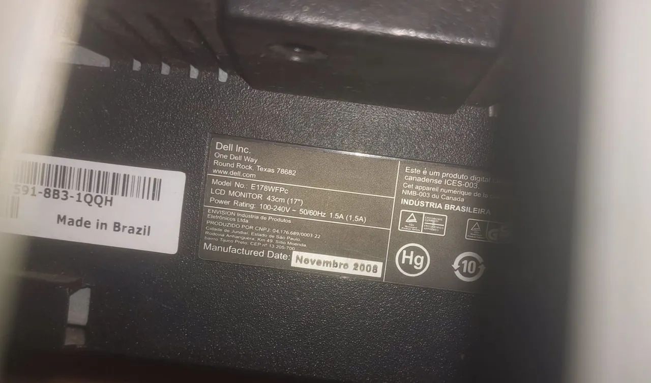 Monitor Dell E178WFPc 17 polegadas aceita troca por placa de vídeo  - Foto 2