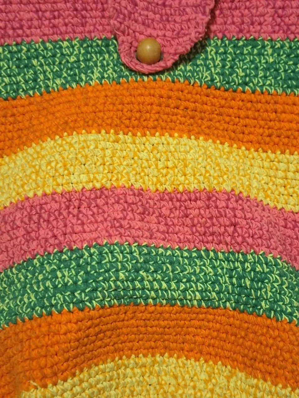 Bolsa de Crochê Colorida - Foto 2