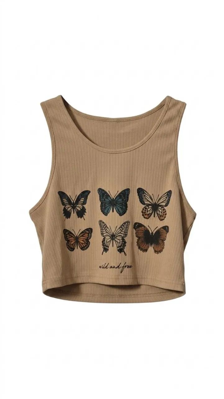 Cropped borboletas SHEIN 