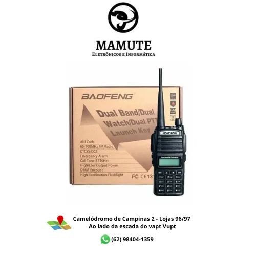 Rádio Comunicador Baofeng Dual Band Rádio Fm + Fone Uv 82 Walkie-Talkie