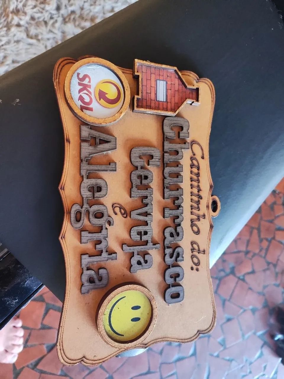 Placa madeira churrasco