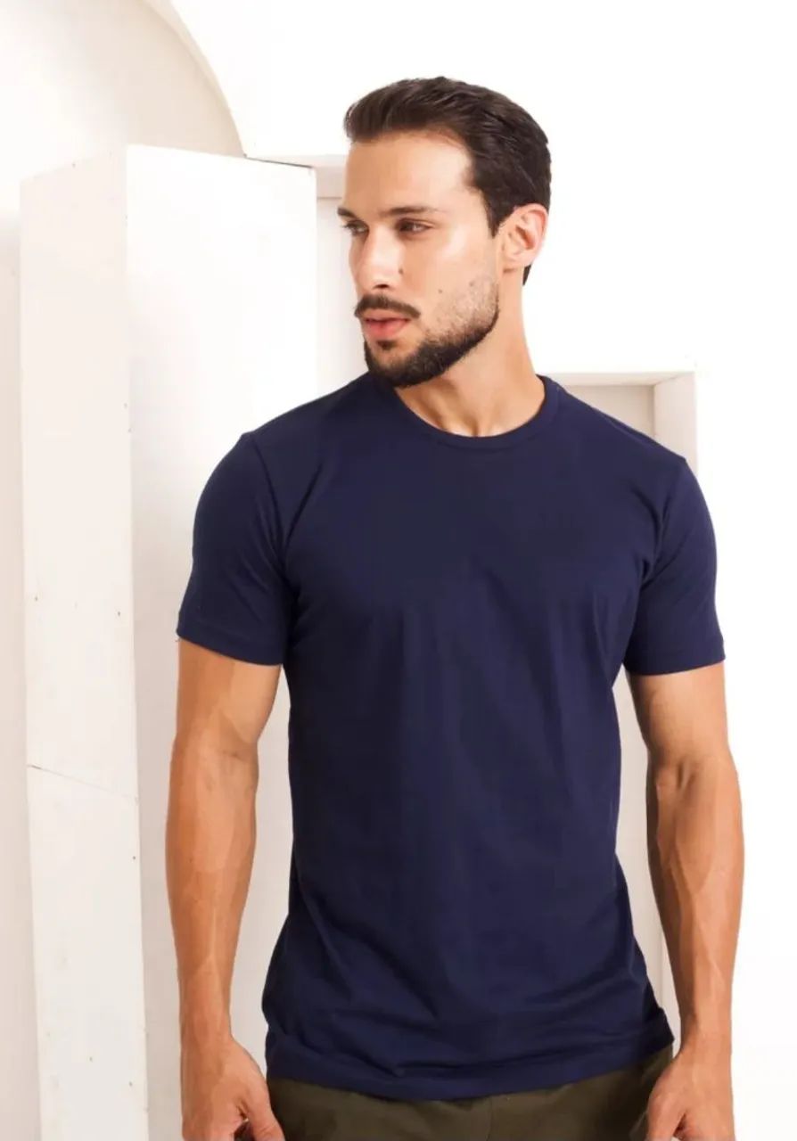 Camisas básicas 100% algodão prêmio  - Foto 2