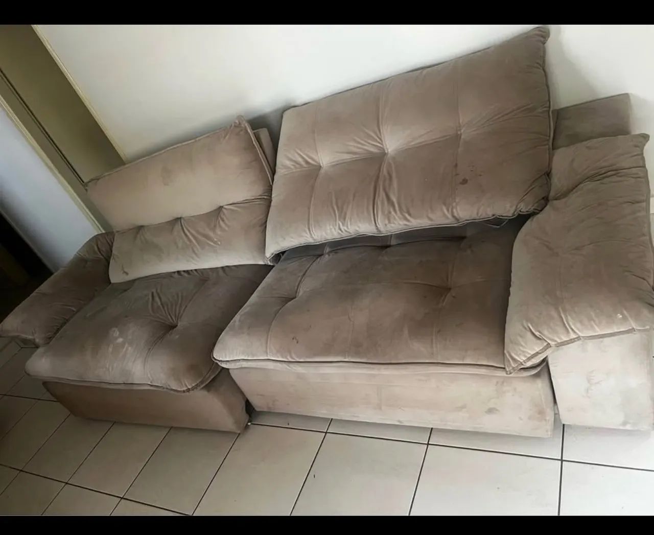 Sofá Retrátil e Reclinável 3m Bege - Pillow Top Super Confortável - Foto 3