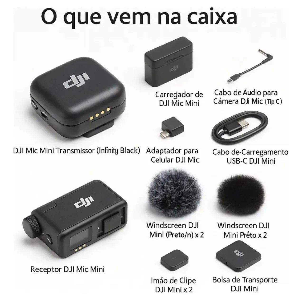 Microfone DJI Mini preto duplo - Foto 2