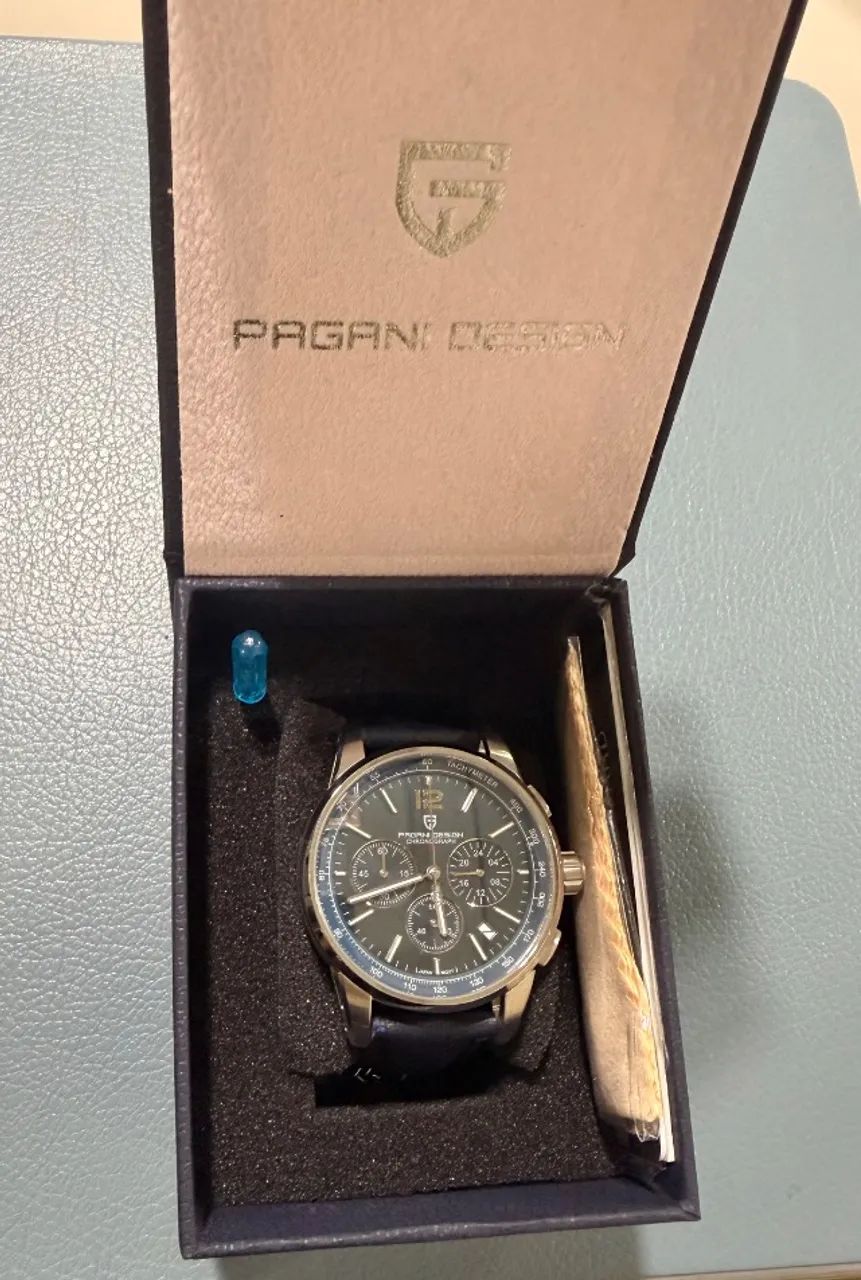 Relógio Pagani Design Azul - Foto 5