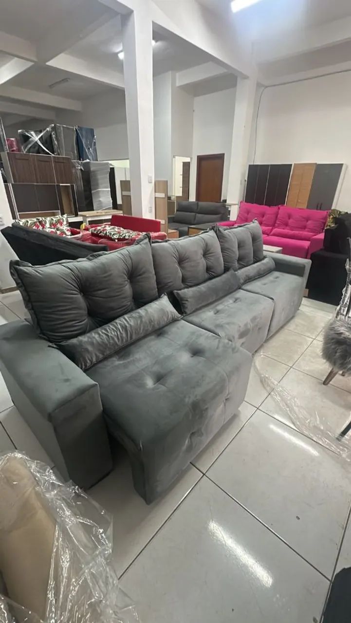 Sofá retrátil e reclinável 3 módulos 