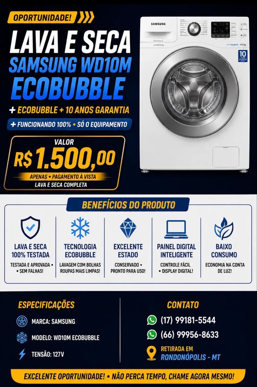 Vendo lava e seca