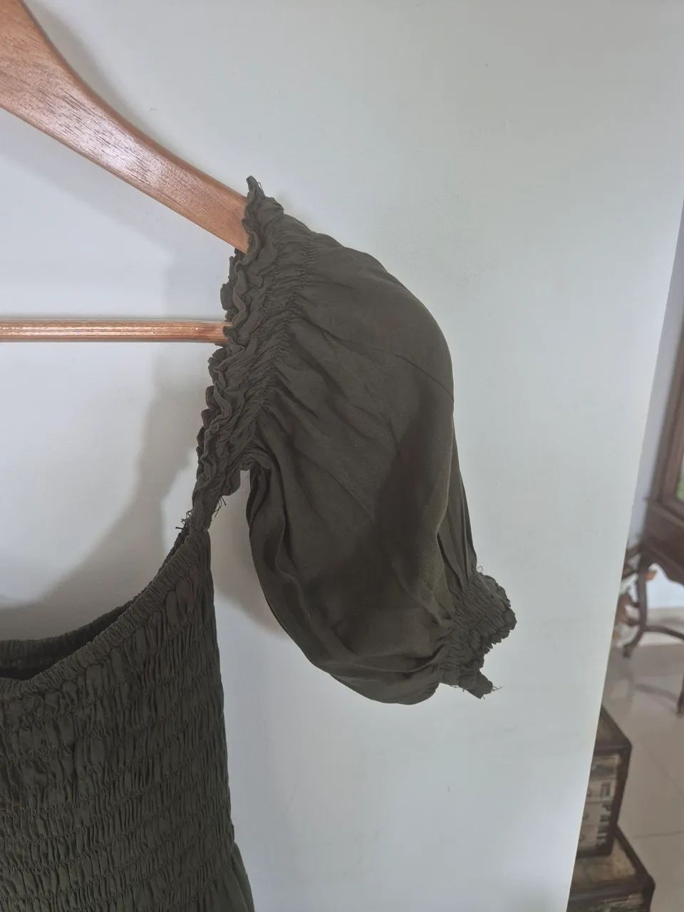 Vestido verde puro algodao em elastec - Foto 4