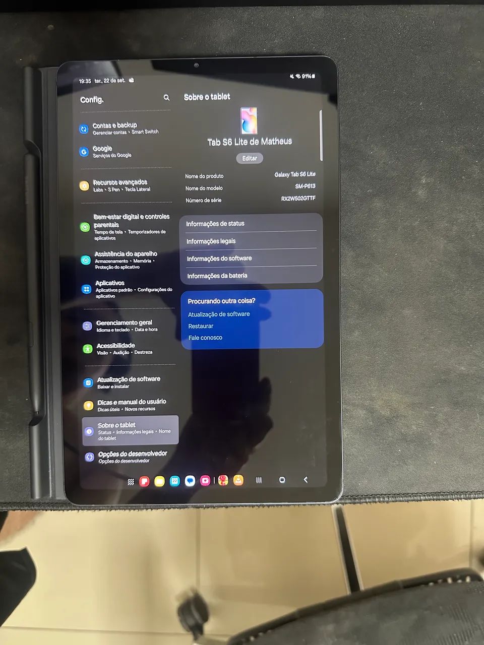 Samsung Galaxy Tab S6 Lite 64GB Cinza + S Pen + Capa Originais - Foto 4