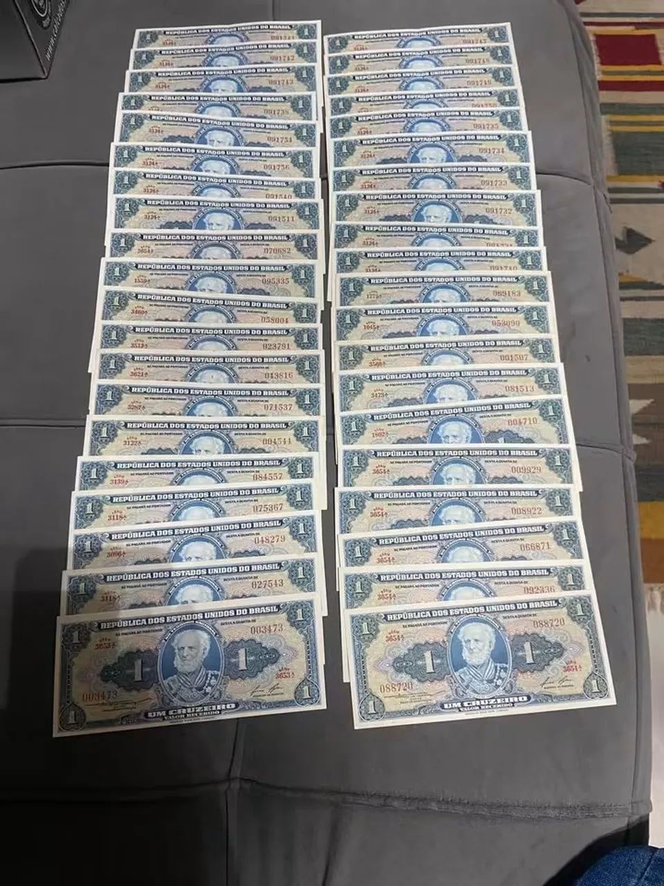 Cédulas de 1 cruzeiro e 2 cruzeiro 