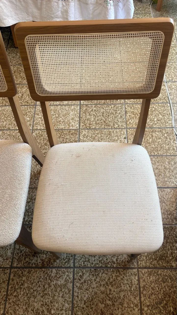 4 Cadeiras palha sintetica mdf - Foto 2