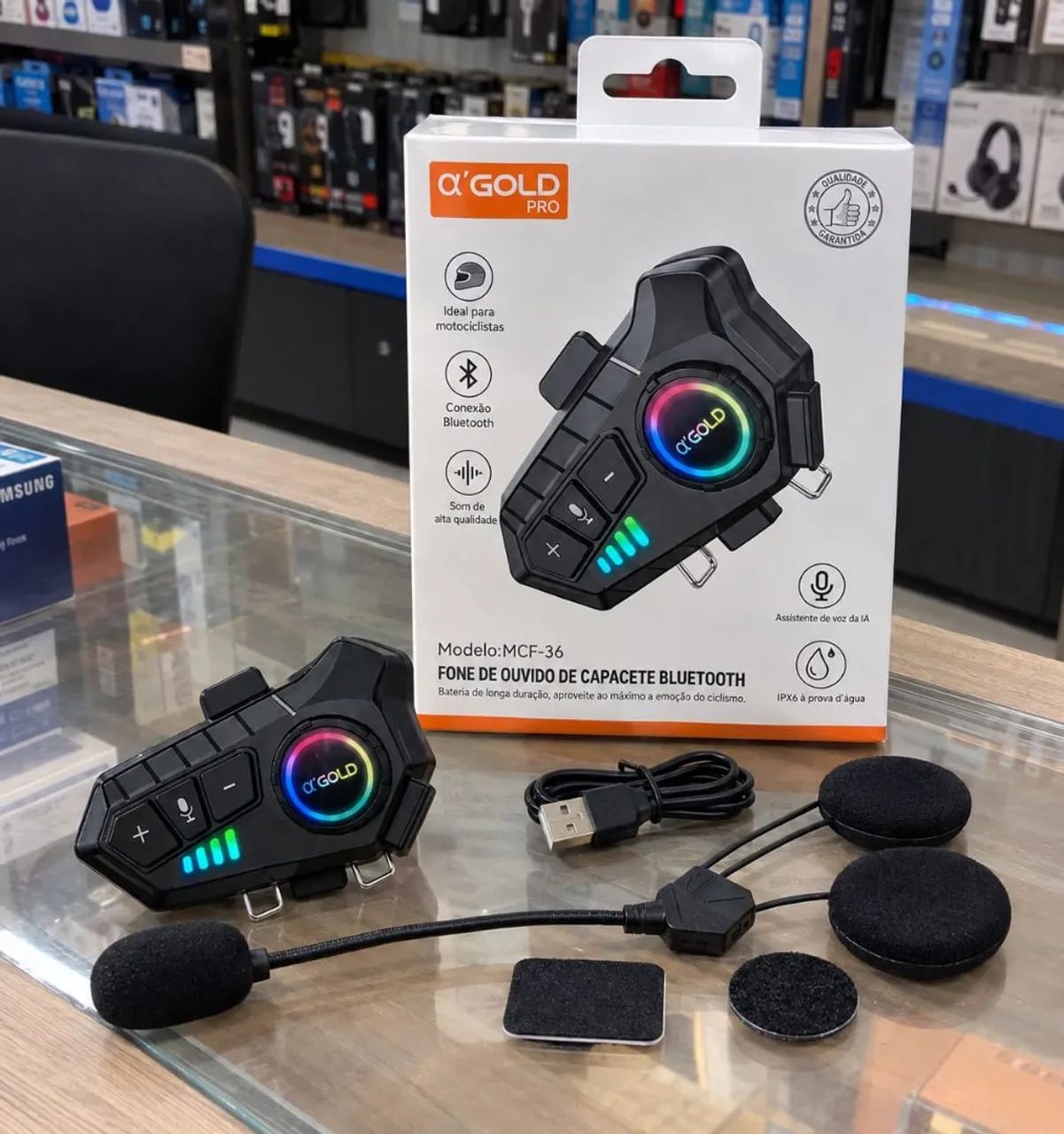 Fone de Ouvido para Capacetes com Microfone