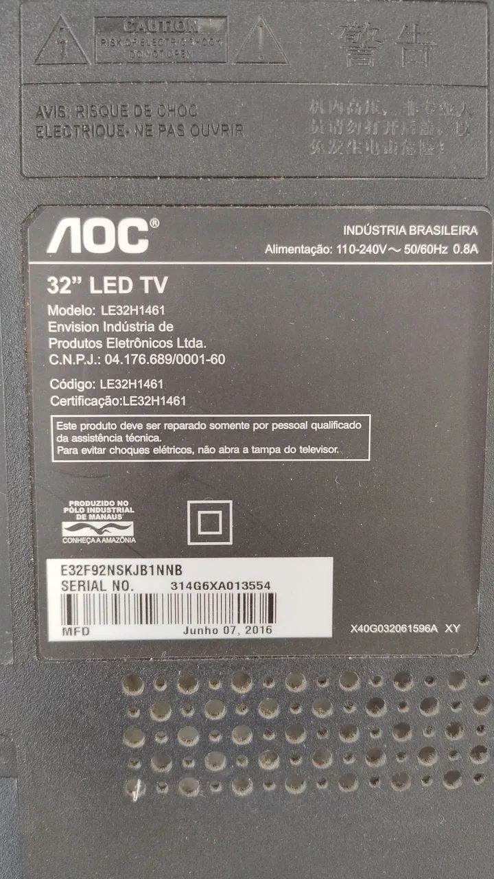 Placa fonte e placa principal Smartv AOC 32 Led TV  - Foto 5