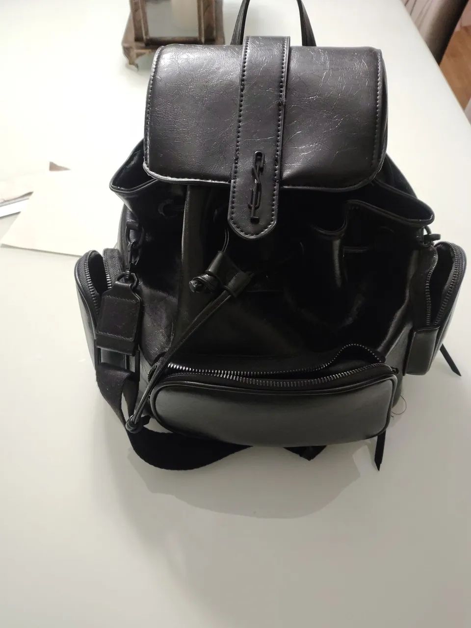 Mochila Material Rustico Preto Black