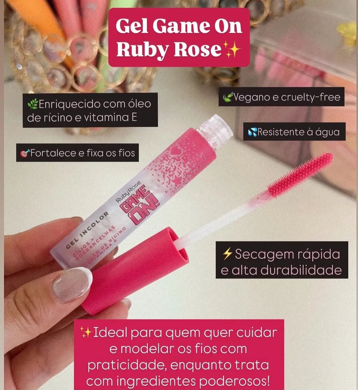 Gel incolor para cílios E sombrancelhas