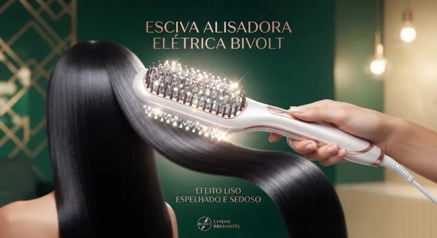 Escova Alisadora Elétrica Bivolt - Foto 3