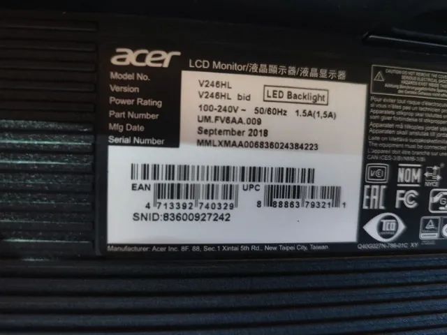 Monitor Acer 24 POLEGADAS - V246HL FULL HD - Foto 3