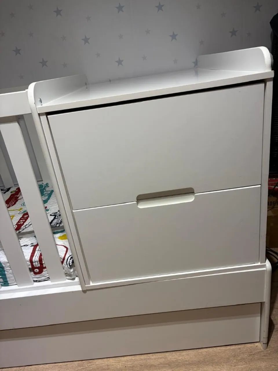 Berço multifuncional com 2 gavetas, cômoda e cama - Branco - Matic - Formare - Foto 3