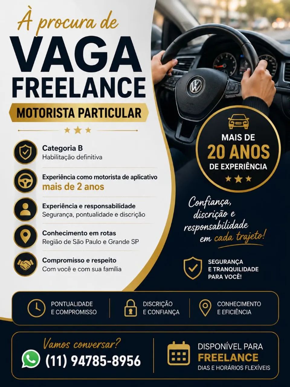 Ofereço ( procuro ) free lance como motorista 