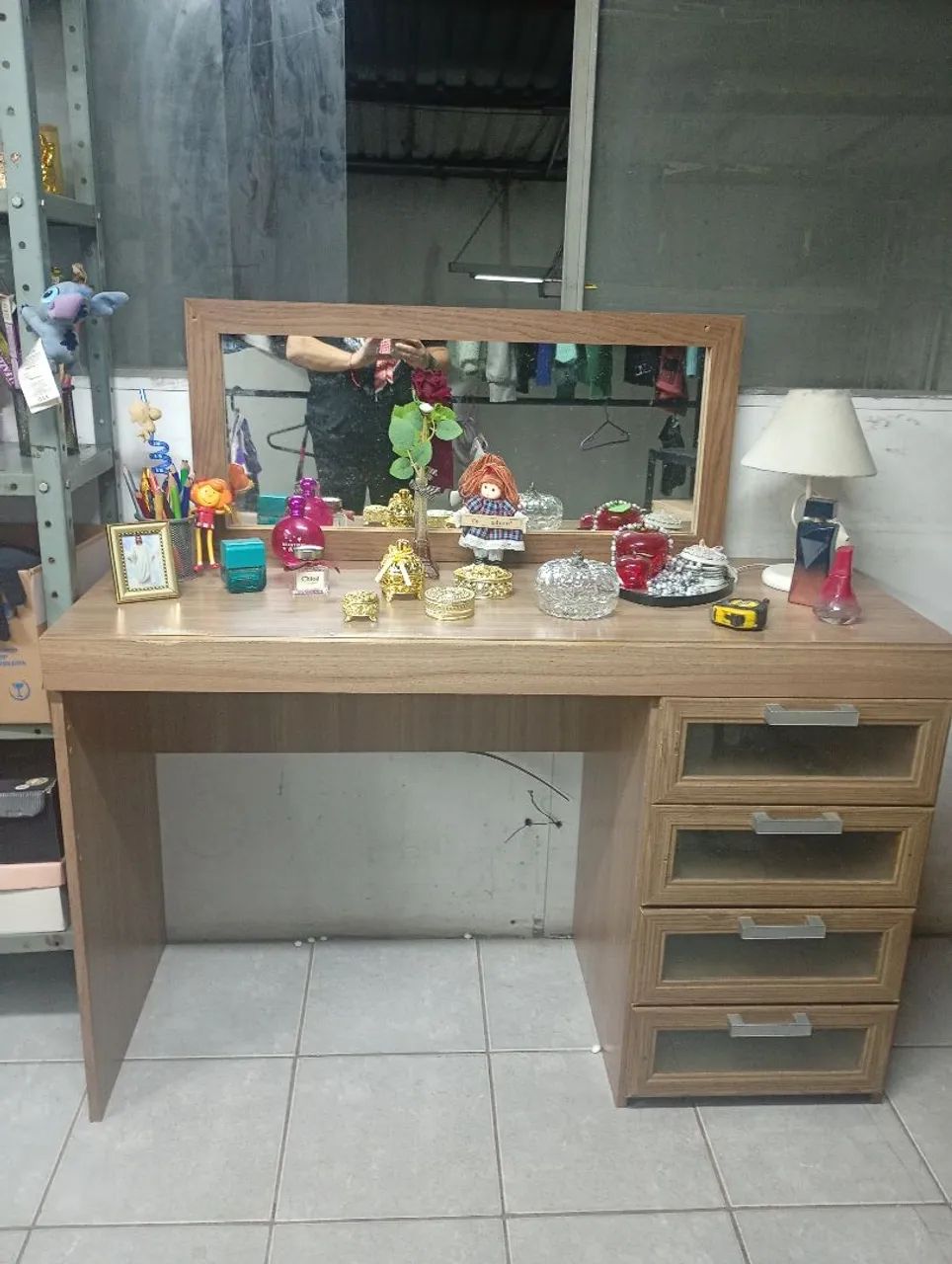 PENTEADEIRA ESCRIVANINHA COM ESPELHO 4 GAVETAS  - Foto 5