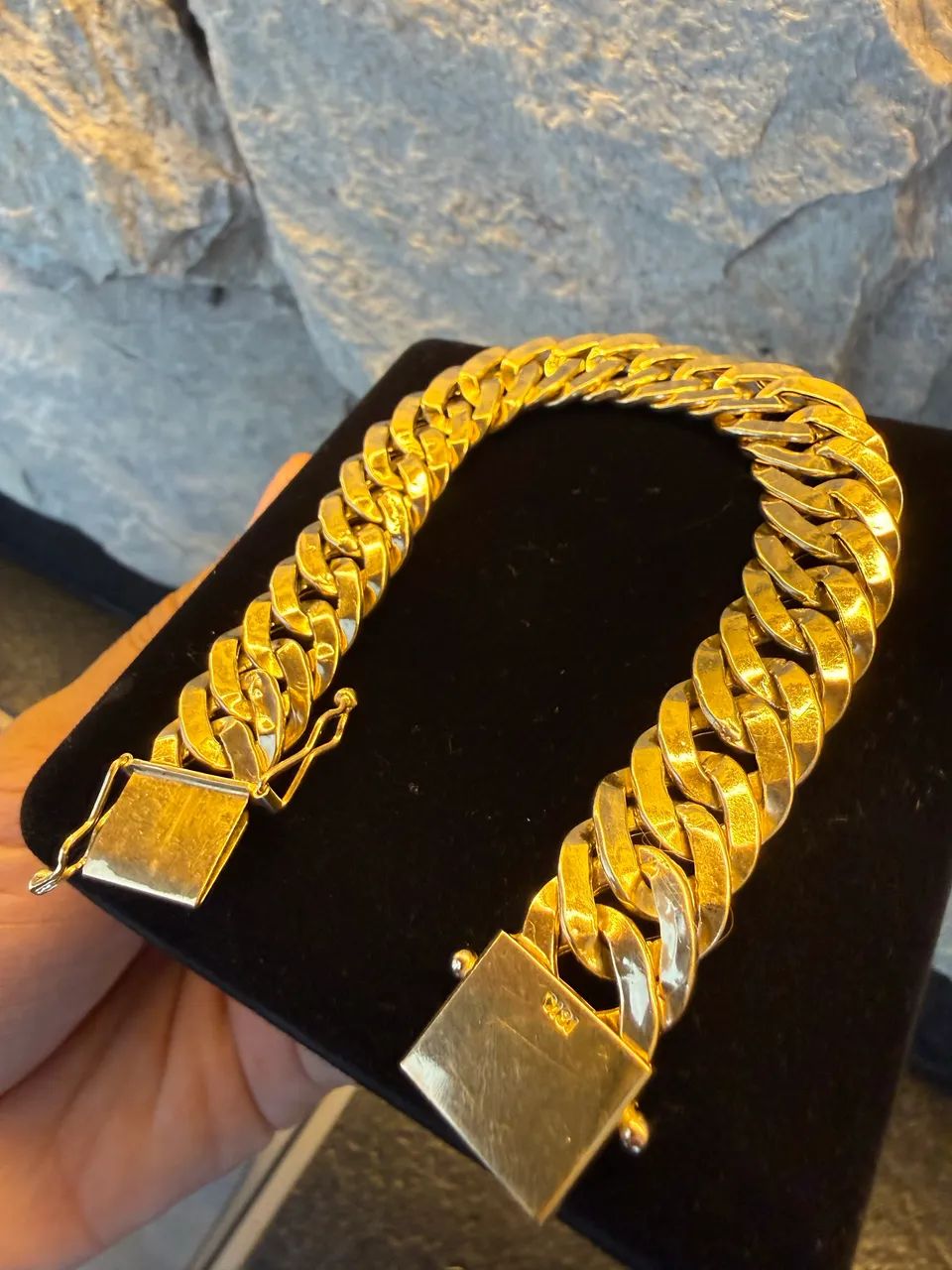 Pulseira de ouro18k  modelo romana e gourmet dupla  - Foto 2