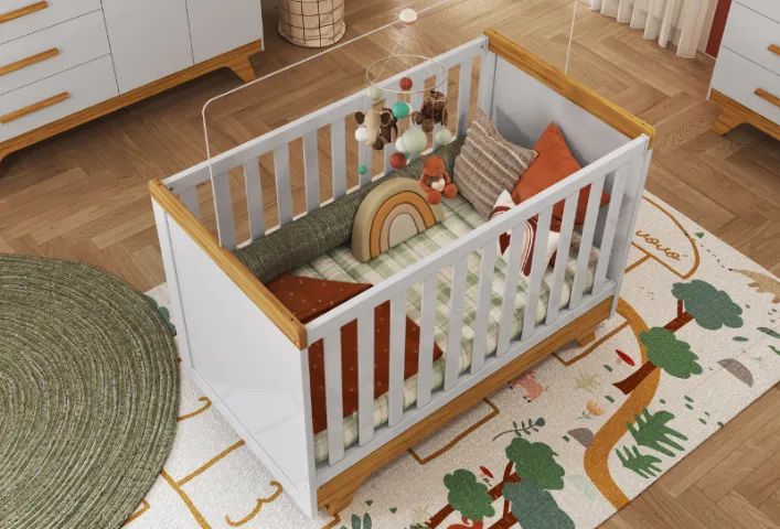 Berço Cama Retro Americano 100% MDF - Peroba - Foto 4