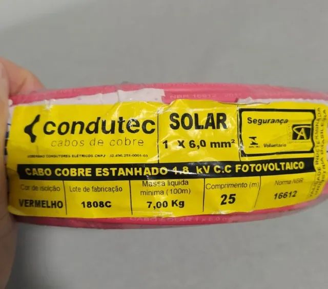 Cabo Solar Condutec Cabo Fotovoltaico 1x6mm 25m - Foto 3