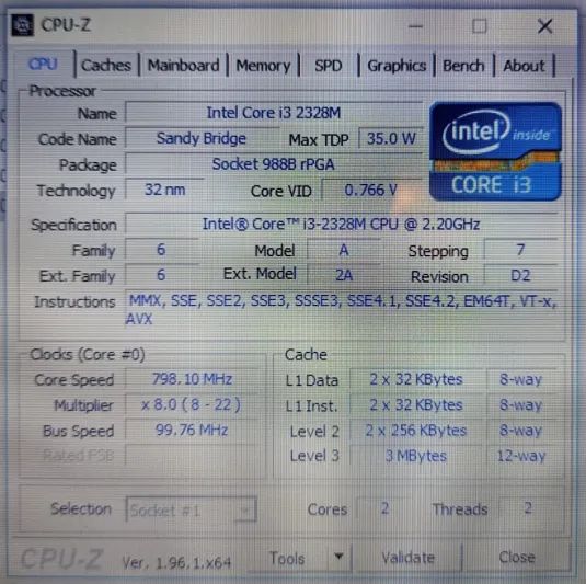 Intel Core i3 2328M