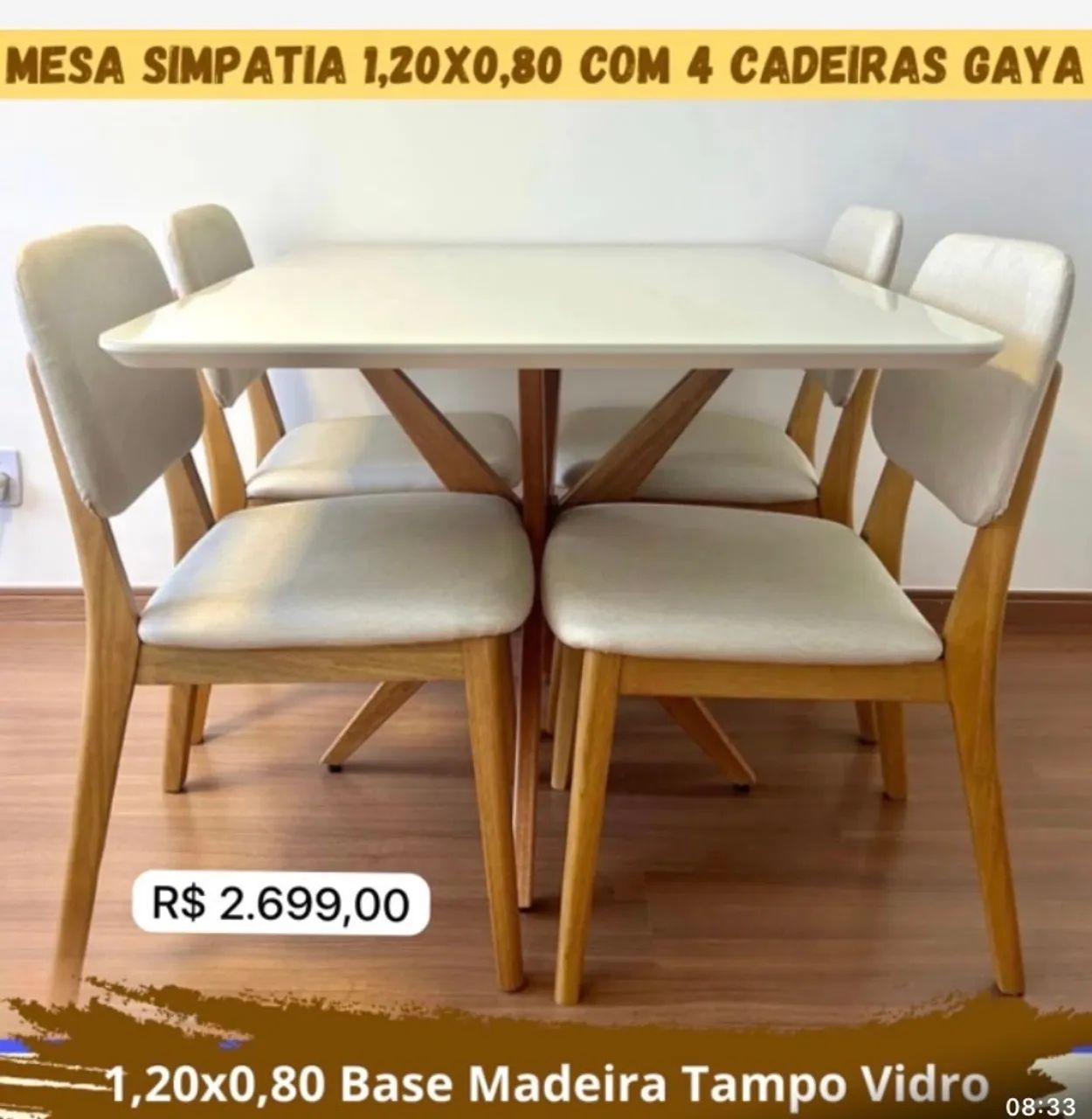 Mesa simpatia c 4 cadeiras