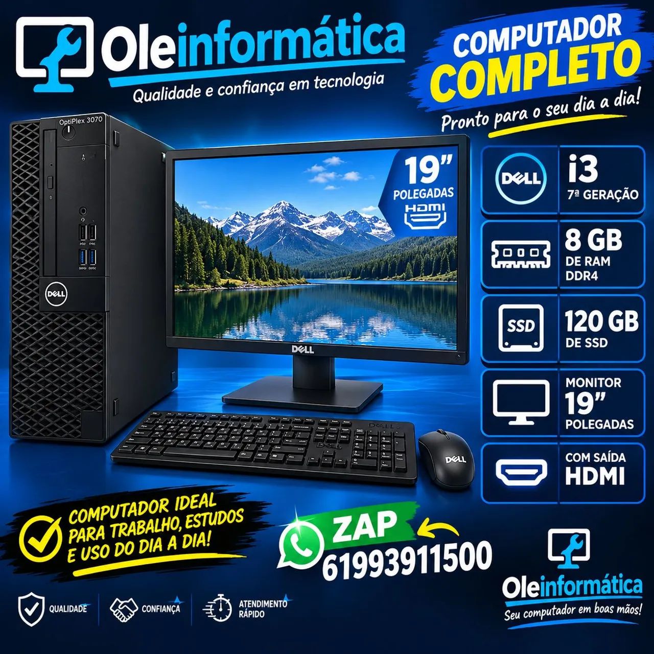 COMPUTADOR COMPLETO PARA ESCRITÓRIO OU LOJAS 