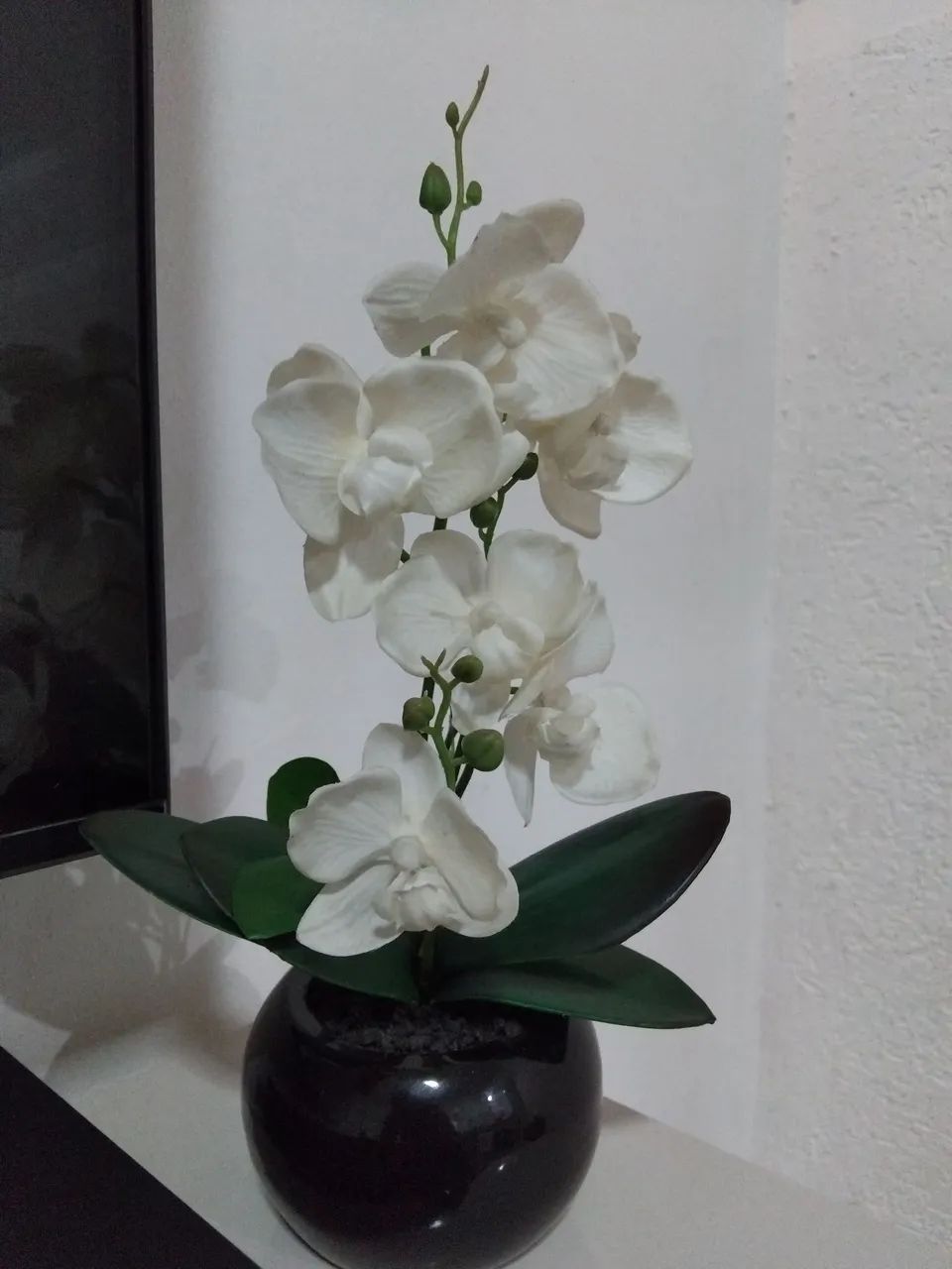 Orquídea branca artificial  - Foto 3