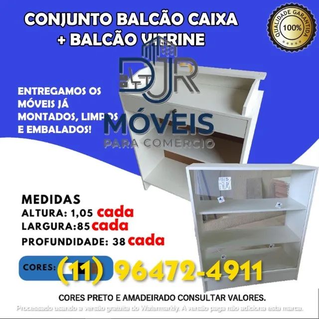 BALCÃO MODULAR - CAIXA FECHADO + VITRINE EXPOSITOR - NOVO - ENTREGA RÁPIDA