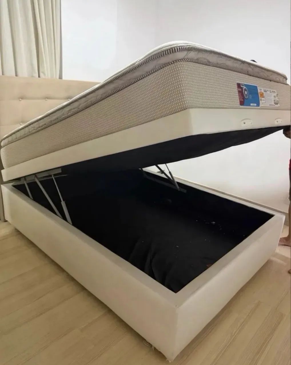CAMA BAÚ BOX CASAL + CABECEIRA 
