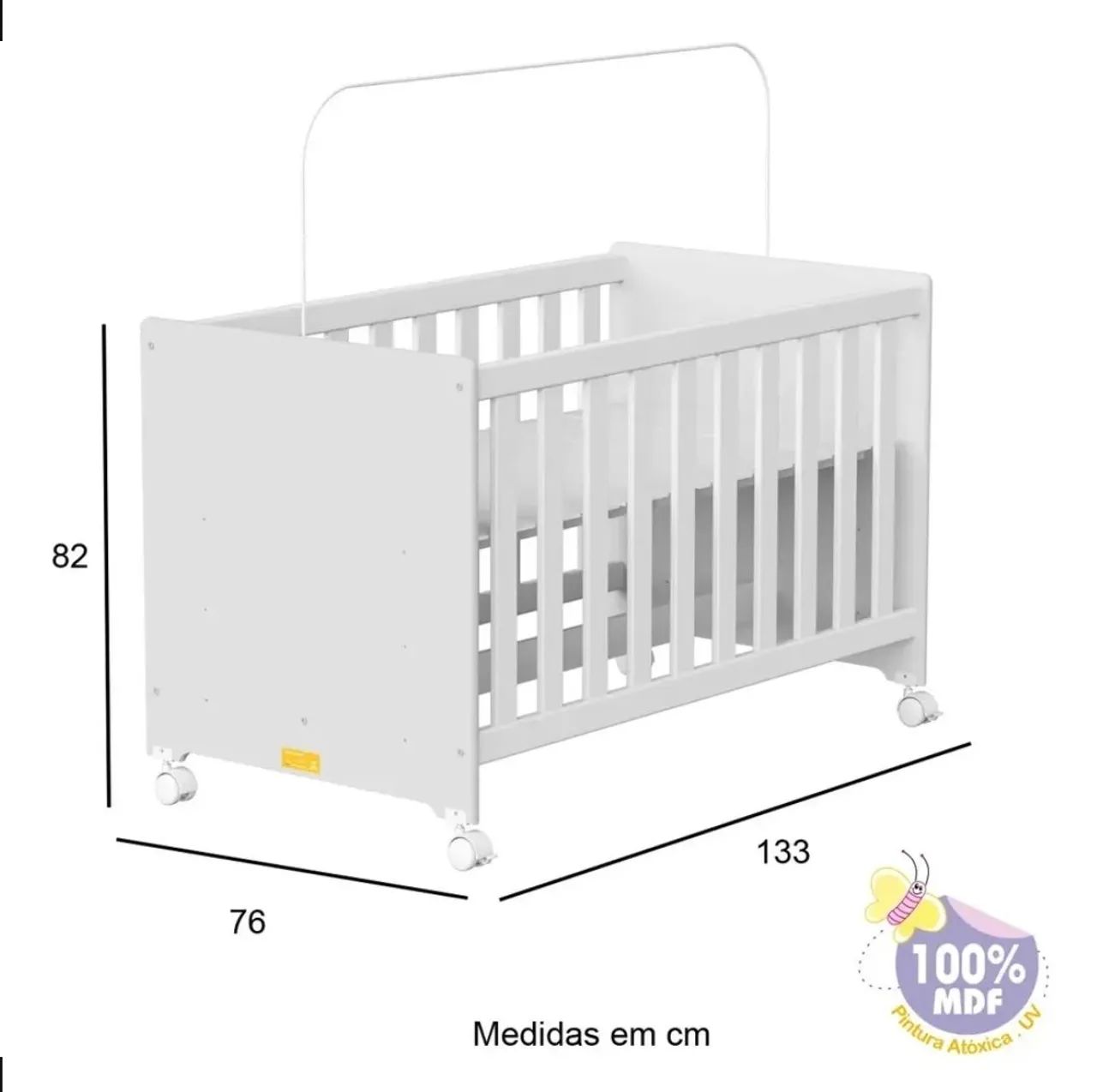 Berço (Mini Cama) com colchão 