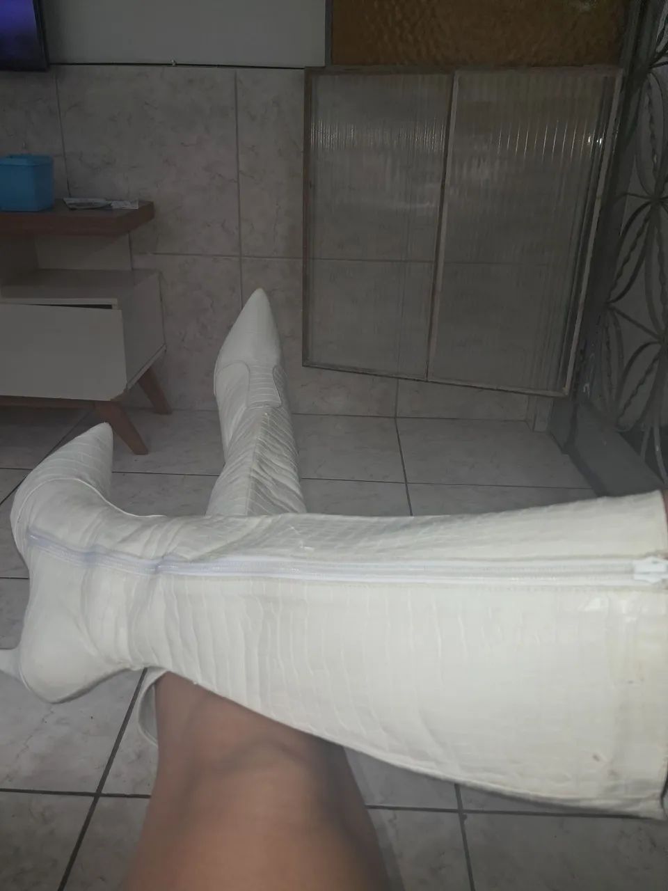 Bota Branca / cano alto