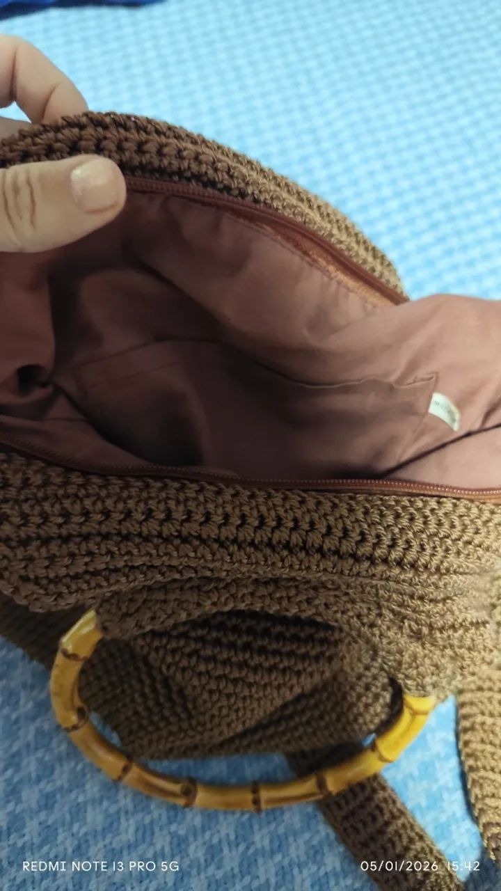 Bolsa de Crochê - Marrom - Foto 3