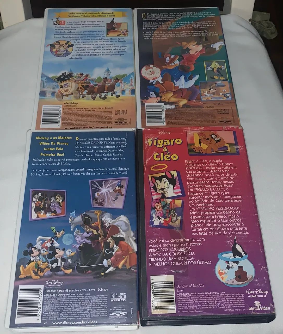 4 Fitas Vhs Disney Originais Clássicas Mickey Donald figaro Cléo só clássicos  - Foto 5